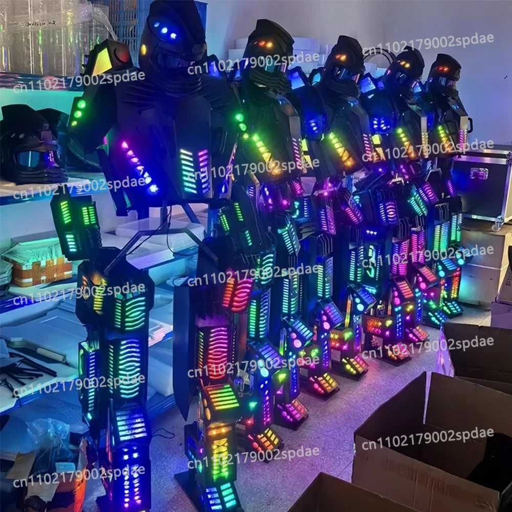 LED Robot Armor Mech Suit Glowing Performance Wear Stage Festival Parade Atmosphere Night Club Led Walker Robot