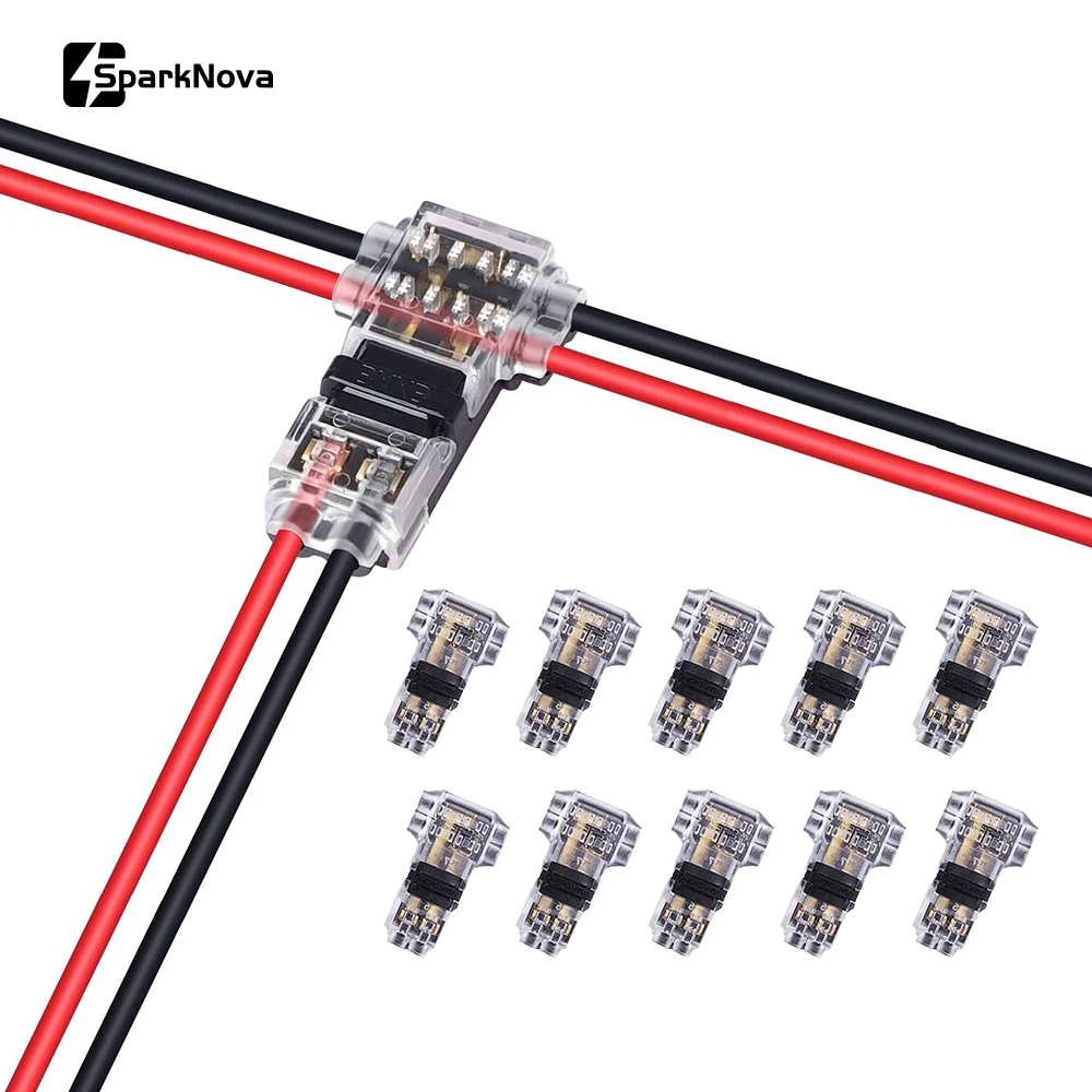 

5/10PCS T Tap 2 Pin T2 Quick Splice Connector No Solder No Peel Wire Cable Terminal Auto Electrical Plug Joiners for Car Truck