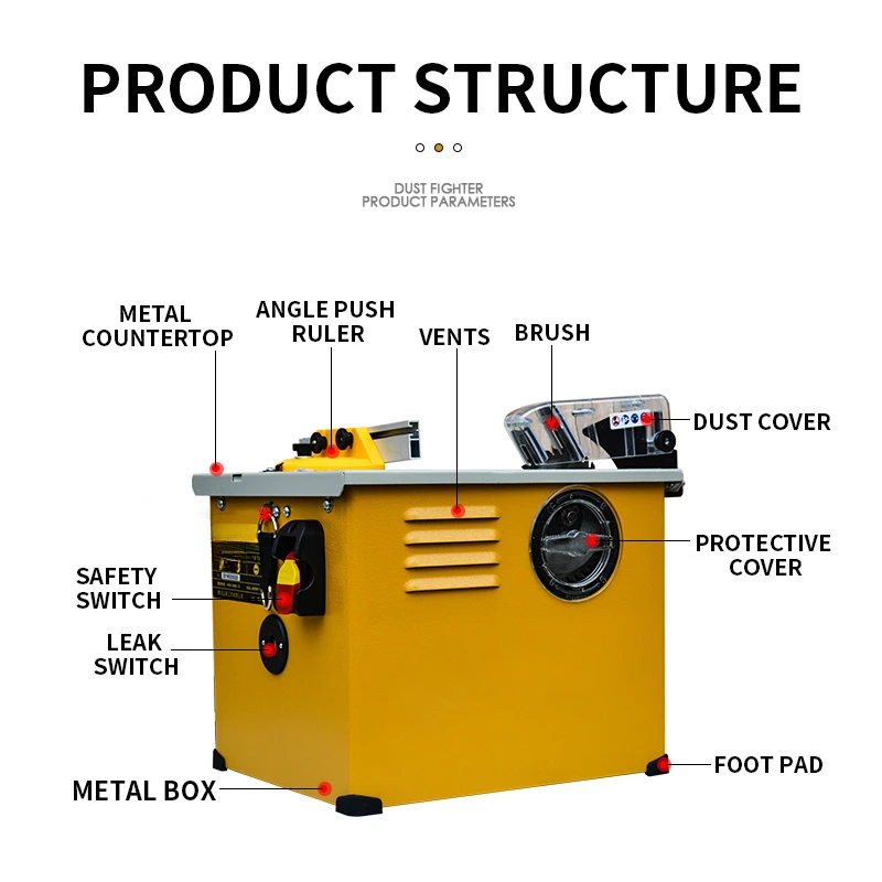 Dust-free Saw Multifunctional Woodworking Power Tool Solid Wood Floor Decoration Electric Saw Bench Cutting Machine