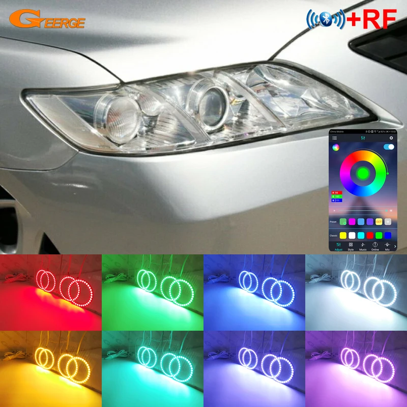 

Для Toyota Camry 40 V40 2006 2007 2008 2009 2010 2011 BT App RF Remote многоцветный ультра яркий RGB светодиодный ангельские глазки Halo Rings