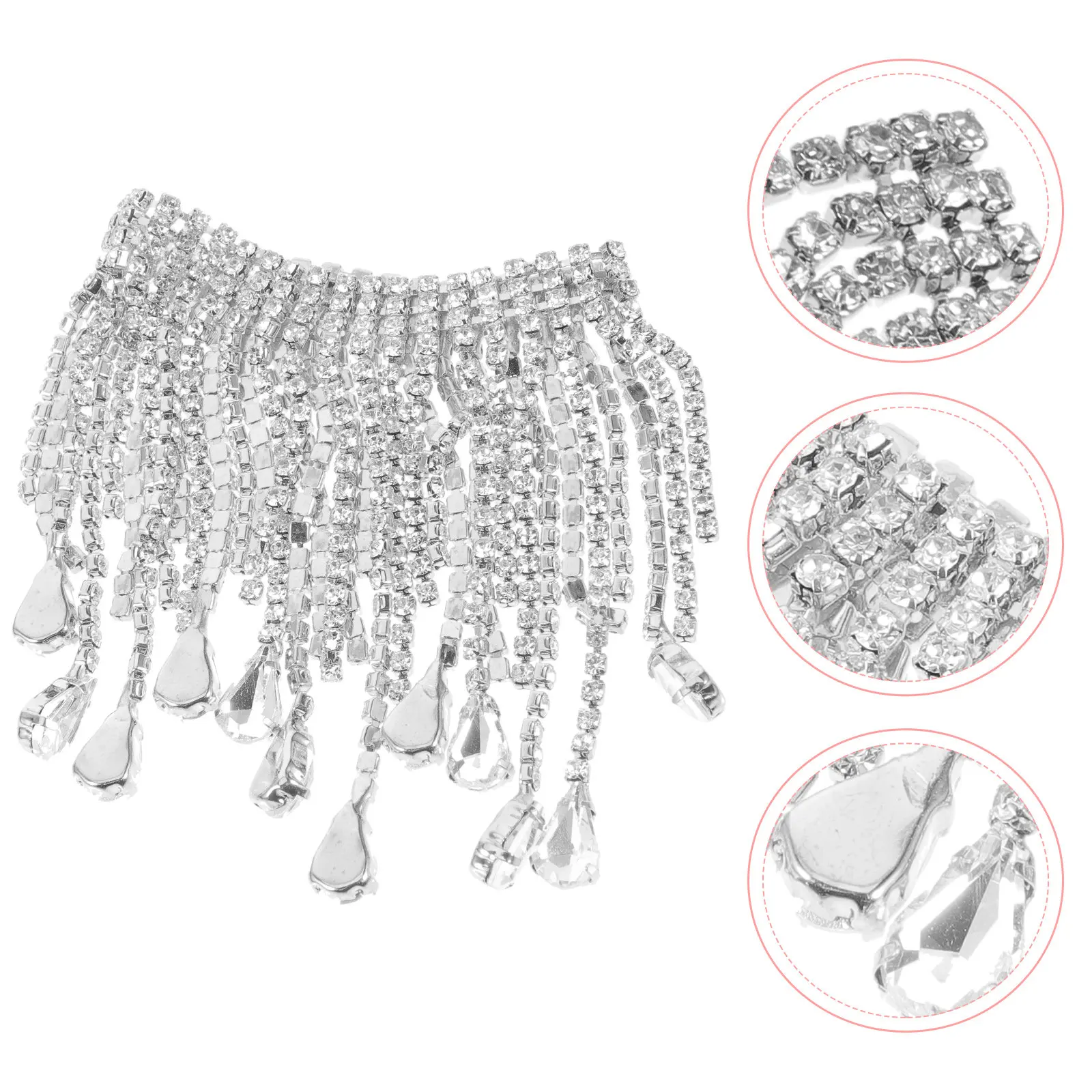 

Shiny Rhinestone Fringe Trim 100Cm Tassel Chain for DIY Clothes Accessories Craft Jewelry Making Ornament Fringe