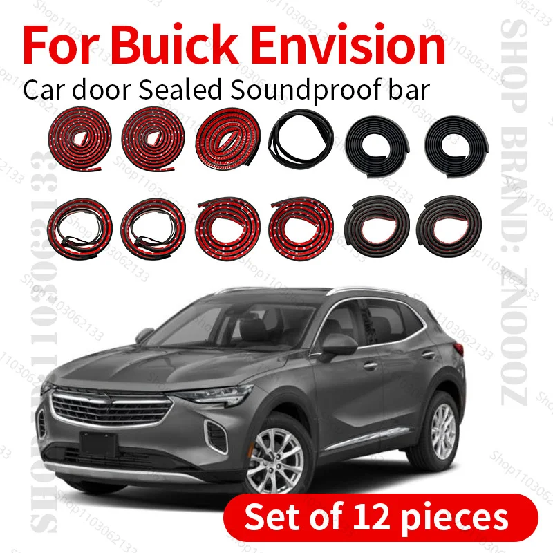 

For Buick Envision Car Door Seal Strip Rubber Double Layer Sealing Protector Soundproof Strip Dustproof Seal Strip 12PCS Set