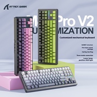 Attack Shark M87prov2 Wireless Mechanical Keyboard Tri Mode Rgb Bluetooth Game Side Engraved Keyboard Hot Swappable Peripherals
