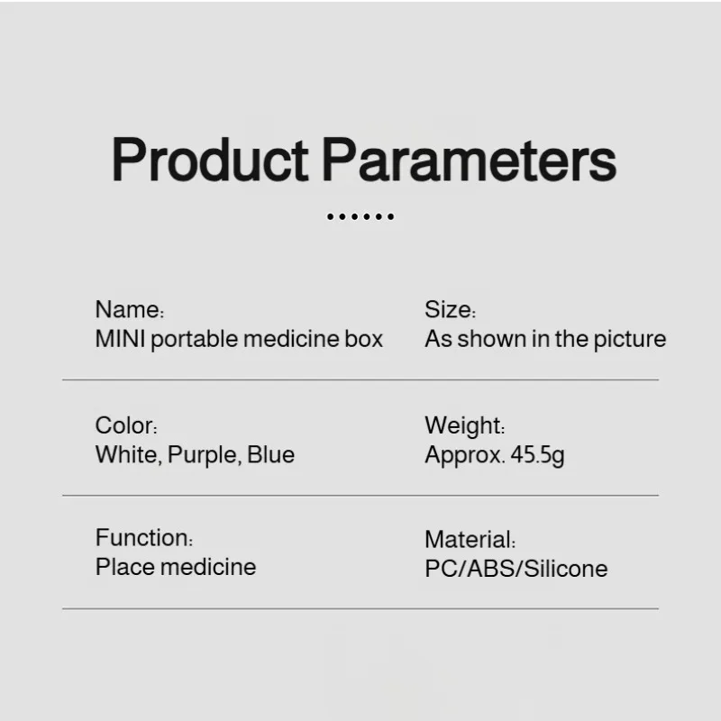 صندوق حبوب الدواء المحمول للسفر بأربعة حجرات منظم أدوية بصري صغير دوار