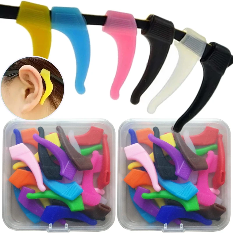10/20 stücke Bunte Silikon Anti-slip Ohr Haken Gläser Elastische Grip Tempel Spitze Stopper Halter Brillen Brillen Retainer halter