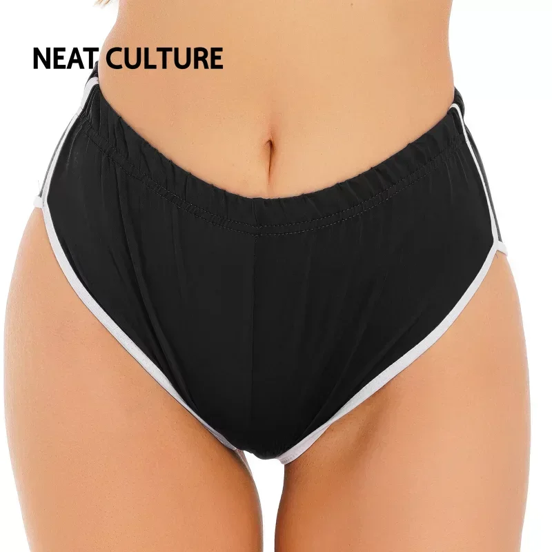 Summer Sports Gym Workout Running Slimming Fitness Wear Dolphin Shorts Mid-waist White Edge Yoga Shorts shorts women