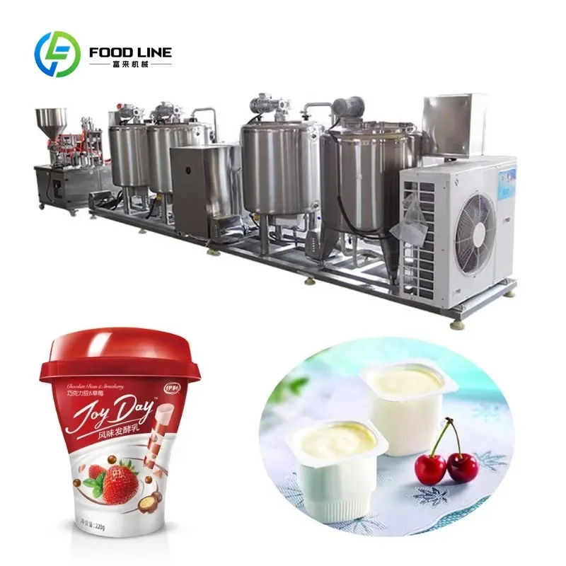 200-500L pasteurized homogeneous cooling filling cup for yogurt production line custom