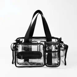 Clear PVC Makeup Set Bag Carry Tote with Multiple pockets and Tissue Holder