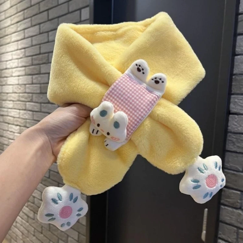 

Детский шарф, зимний плюшевый чехол для шеи для девочек, утолщенный защитный детский шарф для девочек