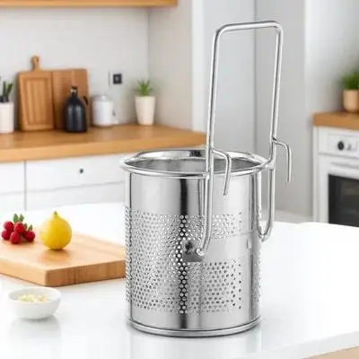 

1pc Hot-Pot Strain Basket Stainless Steel Hanging Mesh Net Easy Clean Filtering Cooking Utensil Kitchen Bar Tool