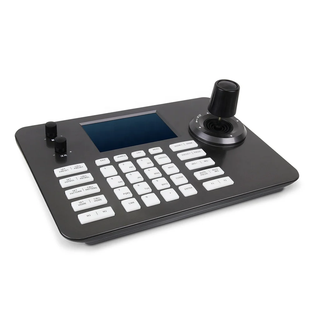 IP PTZ 4 Axis Joysticks Controller Keyboard for Quick Control CCTV PTZ Camera with LCD Display Decoding Function