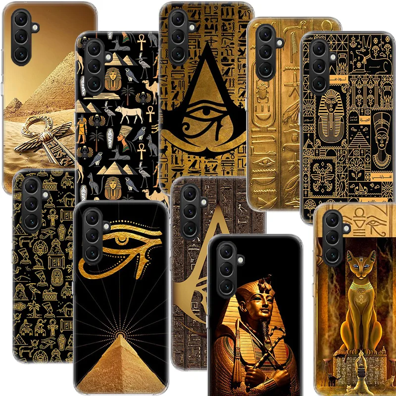 Ancient Egypt Egyptian God Horus Kemetic Heru Phone Case Samsung Galaxy A70 A50 A40 A30 A20E M30S M31 M21 M12 J8 J6 J4 M32 M52 M