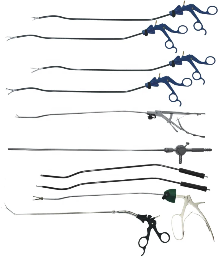 

2025 Reusable laparoscopic instruments Single-hole SILS electrodes Double-action curved scissors