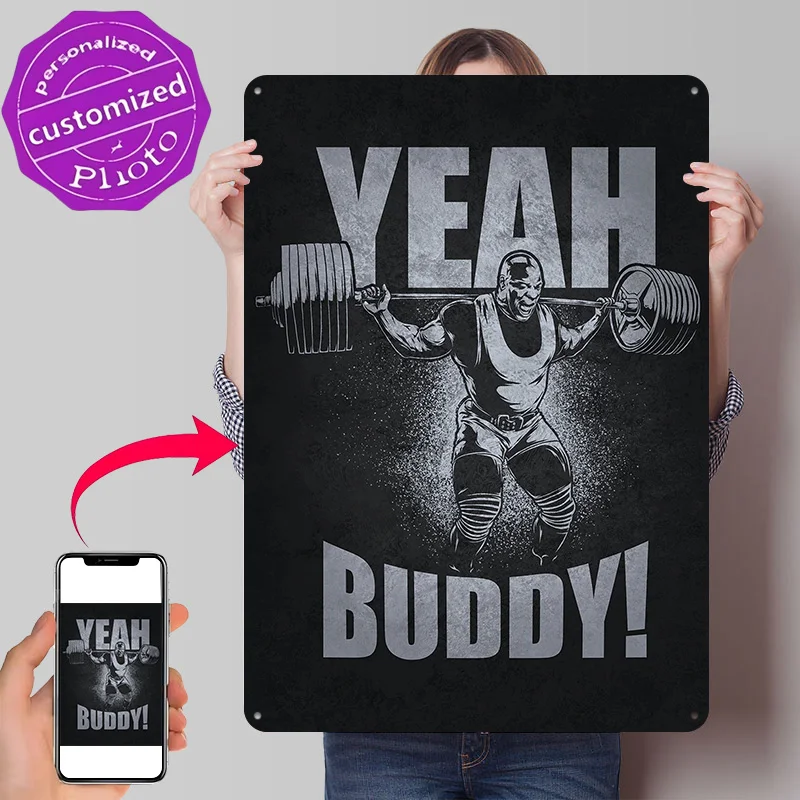 Yeah Buddy Ronnie Coleman 3D Texture Metal Poster Customized Wall Art Tin Sign Gift for Mancave Bar Accessories Office Decor