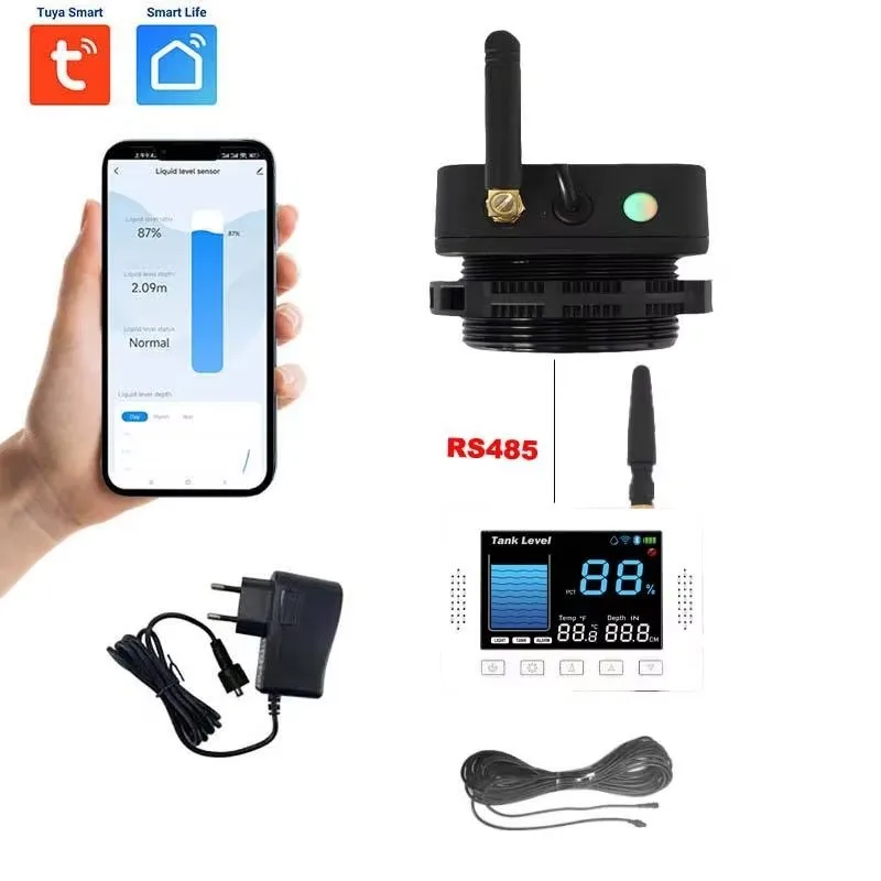 Professional ultrasonic water level detector 10cm-3m measurement range ± 1% accuracy IP67 waterproof, suitable for industrial
