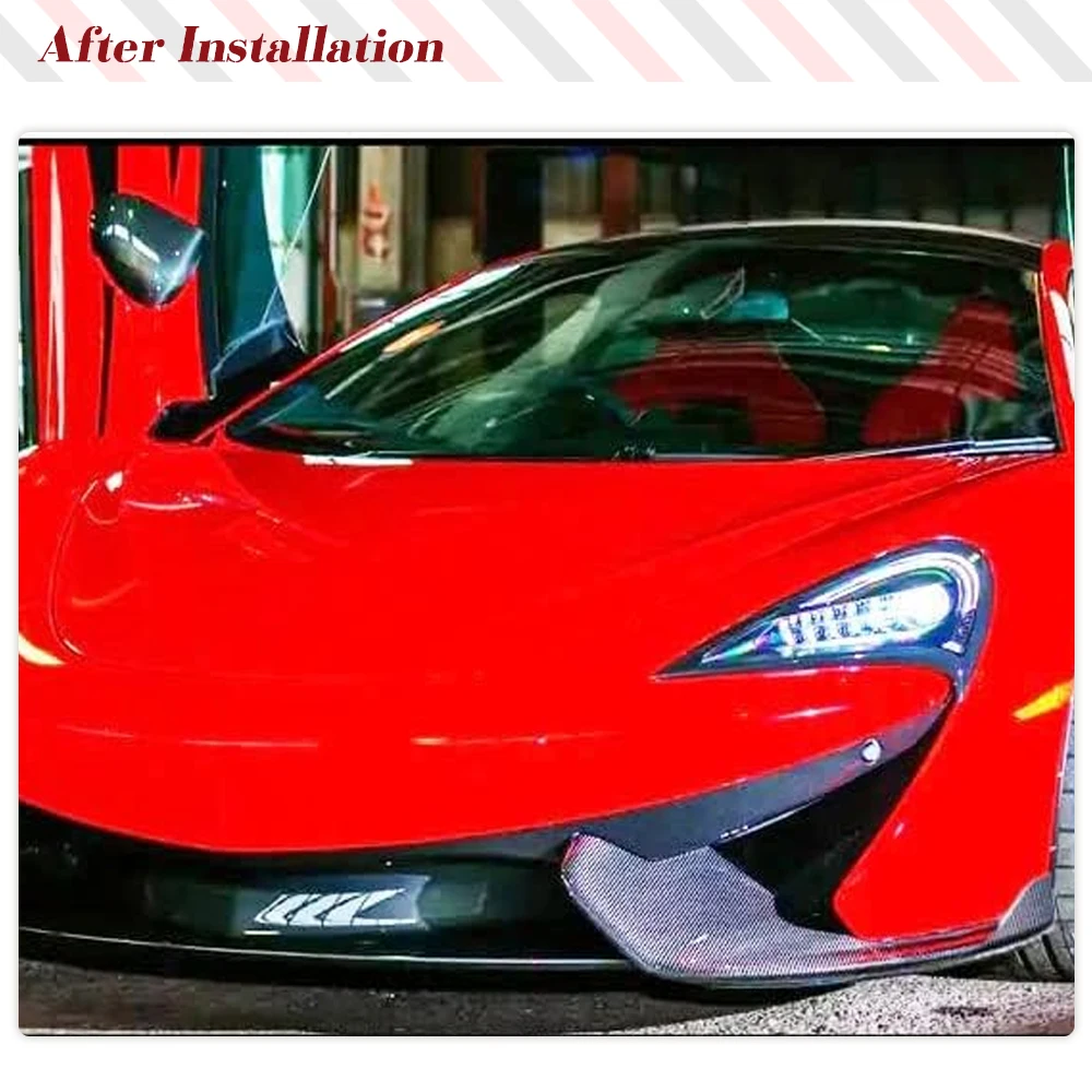 Prepreg Dry Carbon Fiber Car Front Splitters For McLaren 570 570S 570GT 2015-2020 Front Bumper Canards Splitters Chin Lip Aprons