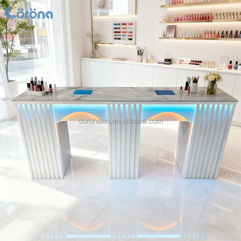 

Professional Luxury Modern Wooden Nail Technician Table With Nail Dust Collector