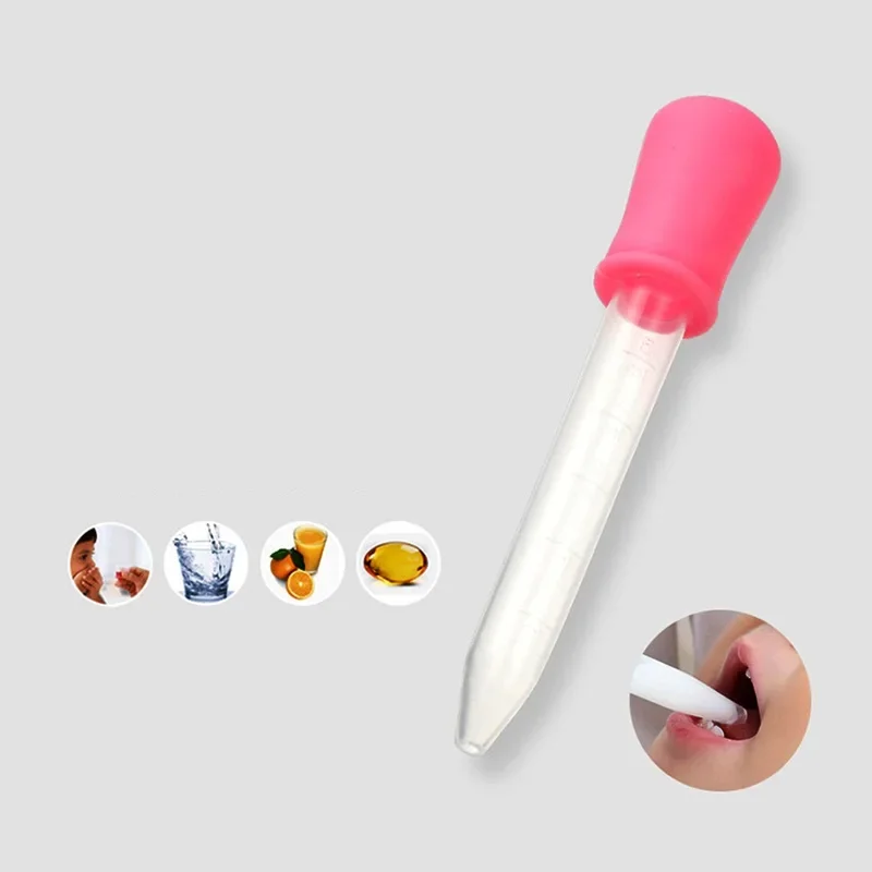 5ml Small Silicone Plastic Graduated Pipette Dropper Feeding Medicine Juice Water Liquid Eye Ear School Lab Experiment Supplies