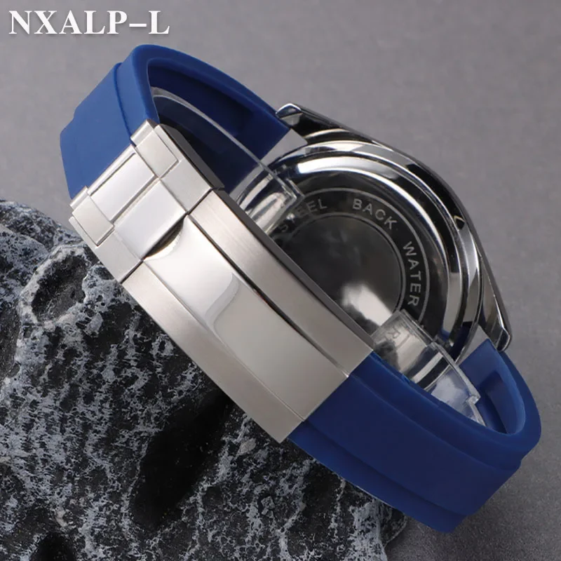 20 مللي متر حزام ساعة مطاطي ل رولكس المياه شبح دايتونا الغواصة ساعات سيليكون الفرقة للطي مشبك الرجال الرياضة الغوص سوار