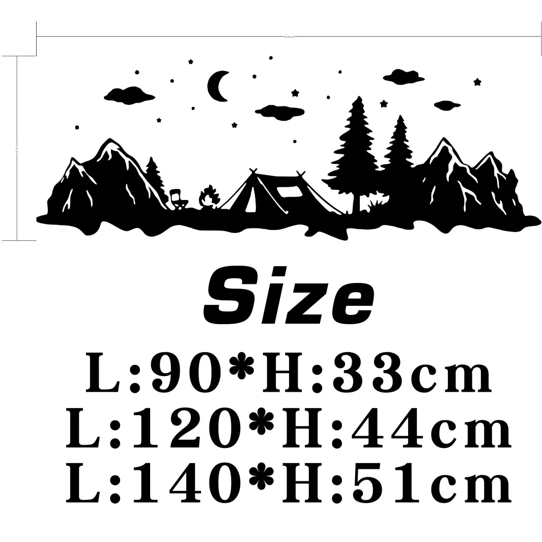 

Новая большая палатка для кемпинга на колесах в лесу Луна Звезда Автомобильная Наклейка для кемпинга путешествия дерево Фотофон автомобиль виниловый домашний декор