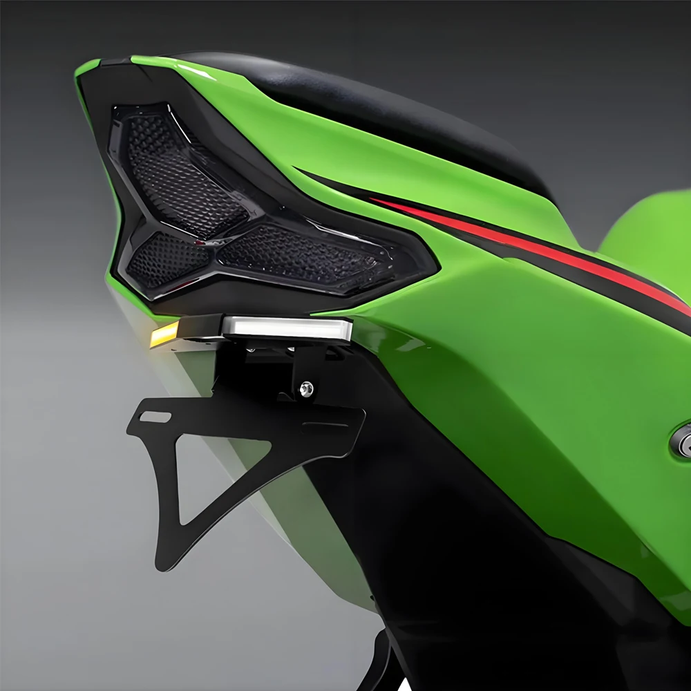لكاواساكي ZX-4R ZX4RR ZX 4 R RR 2024 2025 لوحة ترخيص حامل دراجة نارية الذيل مرتب الحاجز مزيل مصباح ليد