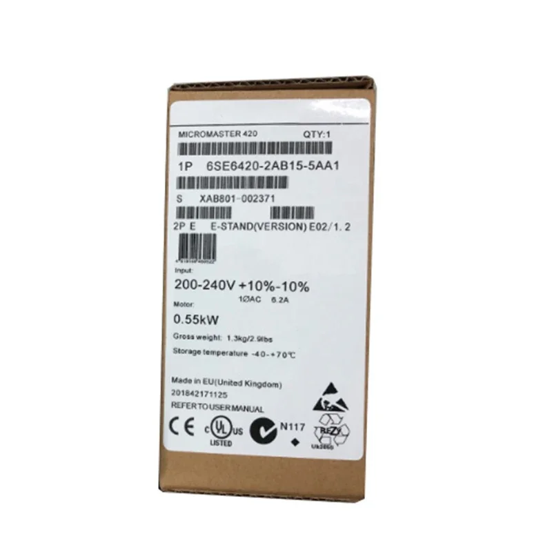 جديد وأصلي 6SE6420-2AB15-5AA1 0.55 كيلو واط مع مرشح 6SE64202AB155AA1 بقعة العاكس