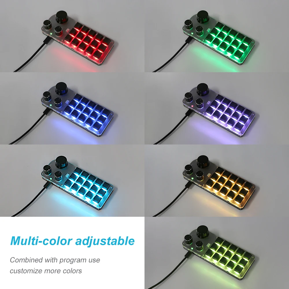 Macro Personalizado RGB Teclado Mecânico para Jogos, Teclado DIY Hot-swap para Photoshop, 2.4G, Bluetooth, USB, Modo 3