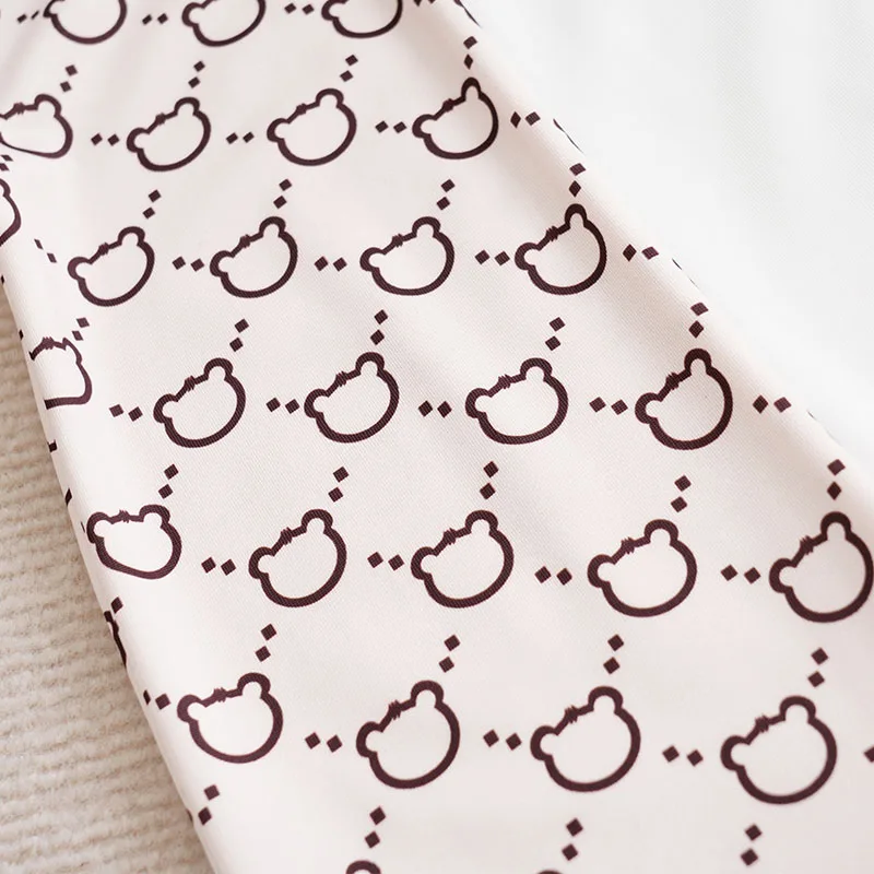 NewbornBabyBoyGirl Toddler Clothing Jumpsuit Casual Cute Cartoon Teddy Bear Summer Apricot ColorContrasting ShortSleevedJumpsuit