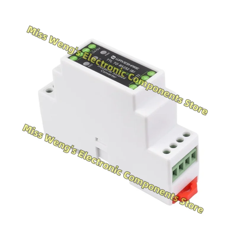 Industrial grade rail mounted TTL to RS232 serial converter with multiple isolation protection circuits TTL TO RS232 (B)