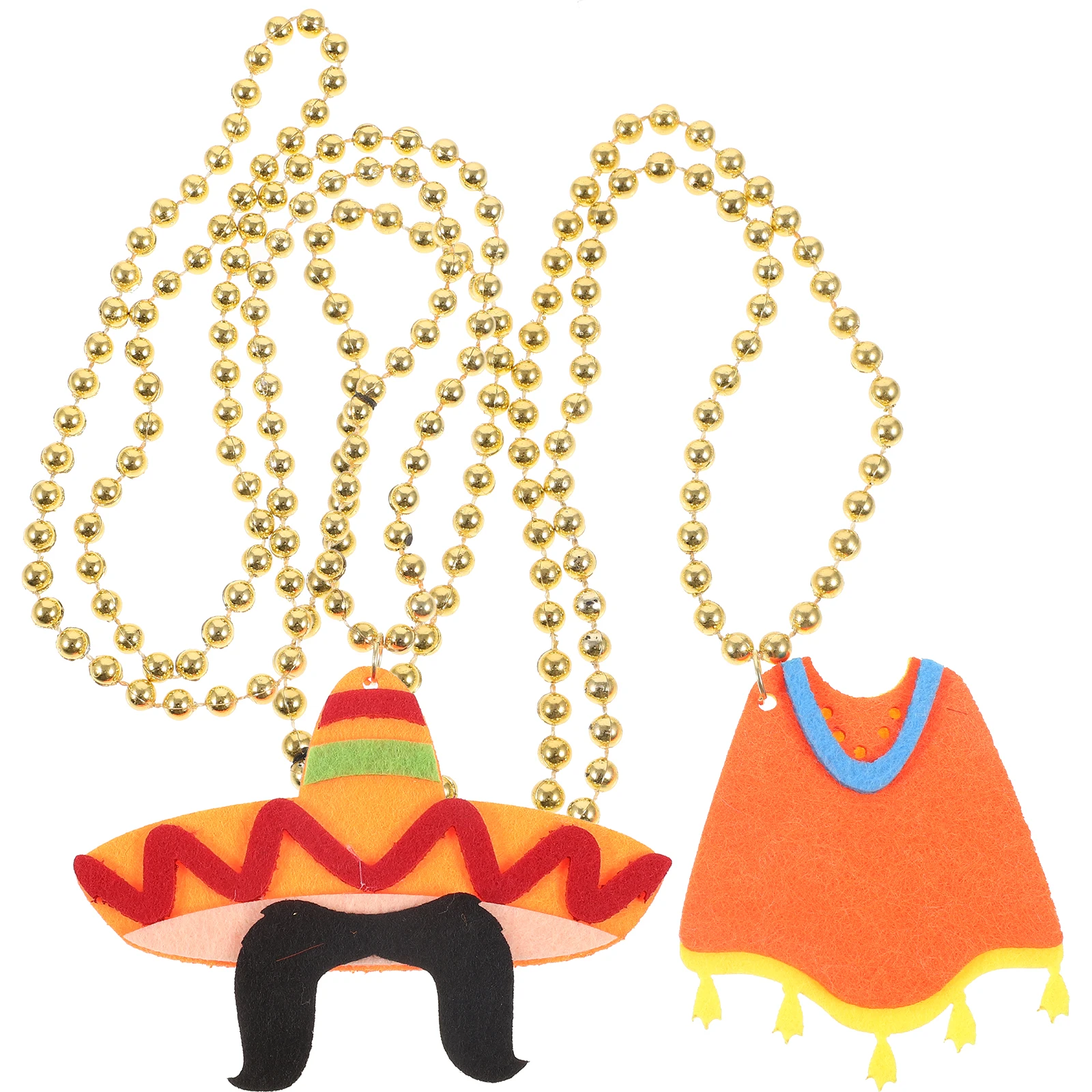 

2pcs Cape Hat Sturdy Cinco De Mayo Pendant Felt Cloth Party Supplies Mexican Necklace Cartoon Necklace Pendant