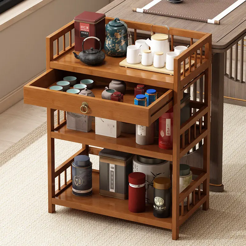 Elegant Household Side Cabinet Storage Rack, Leaf-Shaped Drinkware Organizer Stand for Brewing Coffee Table, Living Room Home.