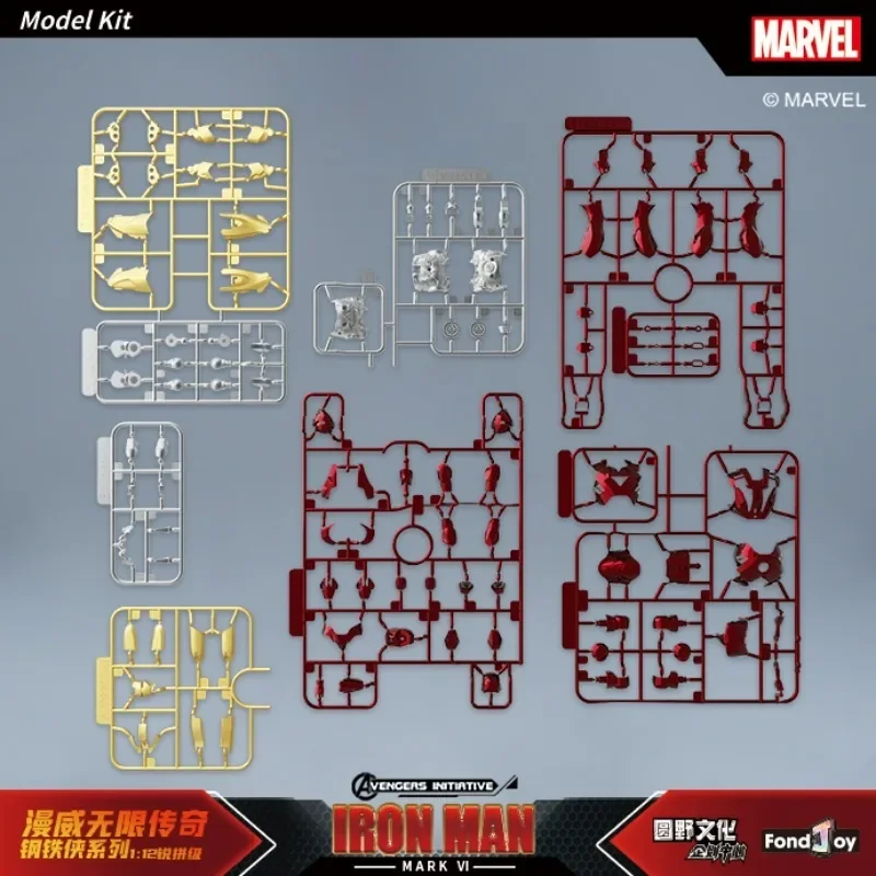 ฟองด์จอย ฟิกเกอร์แอ็คชั่นมาร์เวล อิรอนแมน MK1 MK2 MK3 MK4 MK5 MK6 MK7 ของเล่นประกอบเอง วัสดุ ABS ขนาด 1/12 ของตกแต่งโต๊ะทำงานทันสมัย