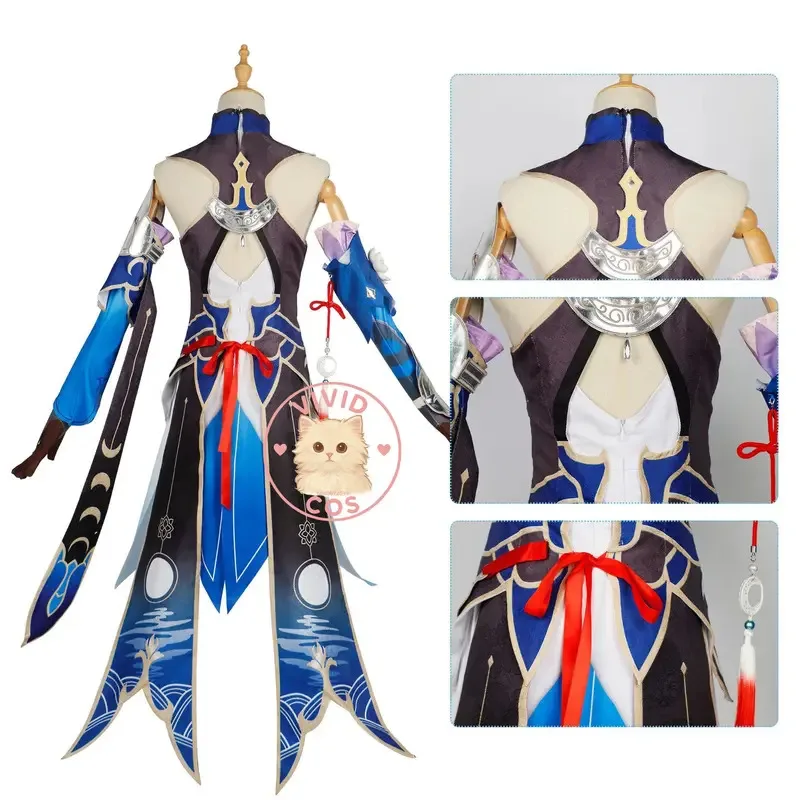 Game Honkai: Star Rail Cosplay Anime Jingliu Costume Love Live Role Play Clothes Pretty Dress for Women Wig Adult Comic Con Set