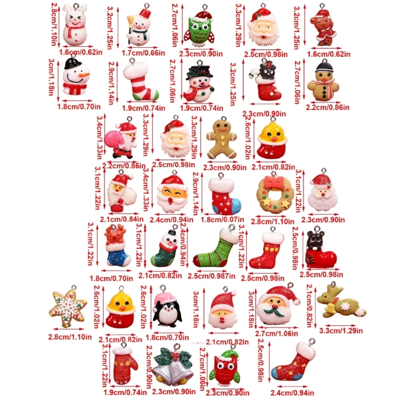 수제 휴일 장식 펜던트 매력 세트 모듬 크리스마스 장식 쥬얼리 액세서리 매력 공예 공급 만들기