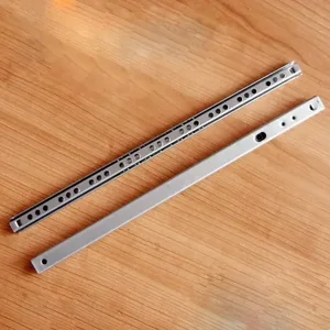 Stahlschublade aus der Kugelscheibe, 2 Abschnitte Schiene, 17 mm breit, Prega -Möbel, Hardware -Ausstattung, 1 Paar Hauptverkaufsschubladen - №5