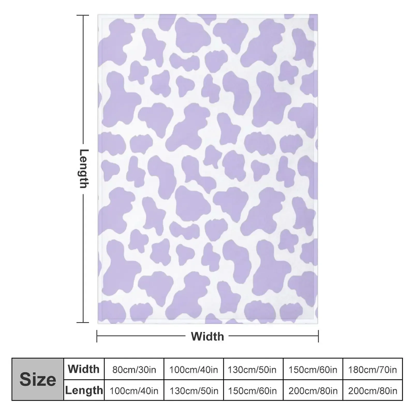 Pastel purple cow print aestheticpattern Throw Blanket couch cozy soft plush fuzzy picnic outdoor blanket