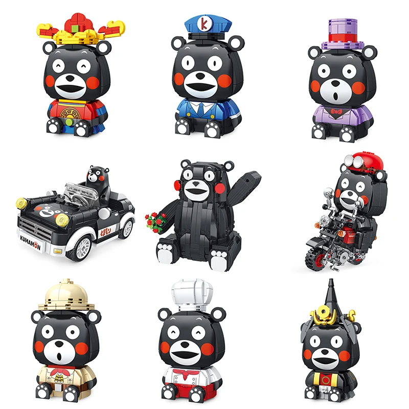 Creative NEW Kumamon Bear Building Block Cartoon Bear Model Bricks Doll DIY Assemble Education Toys For Children Kids Adult Gift