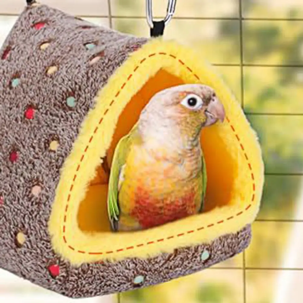 Bird Cage Accessory Cozy Plush Bird Nest House for Cage Winter Warm Hanging Hammock Hut for Small Birds Budgies for Pets