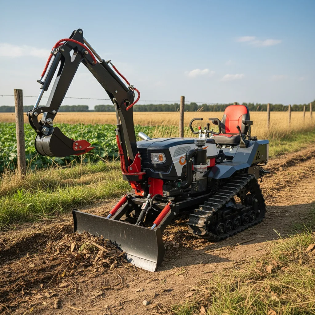 

Agricultural 35HP Mini Crawler Tractor Waterproof Track Tractor Front Loader EPA Digger Plow Trencher