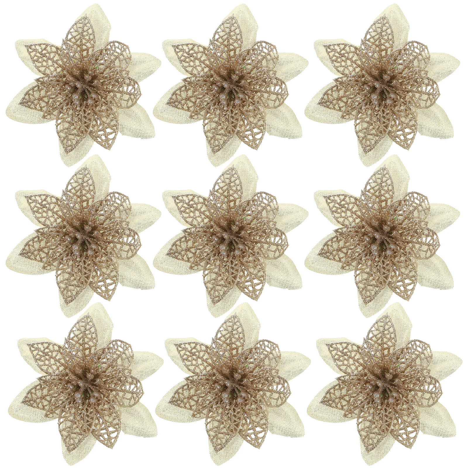 

12 Pcs Christmas Artificial Flower Ornaments Flowers Poinsettia Household Xmas Onion Powder