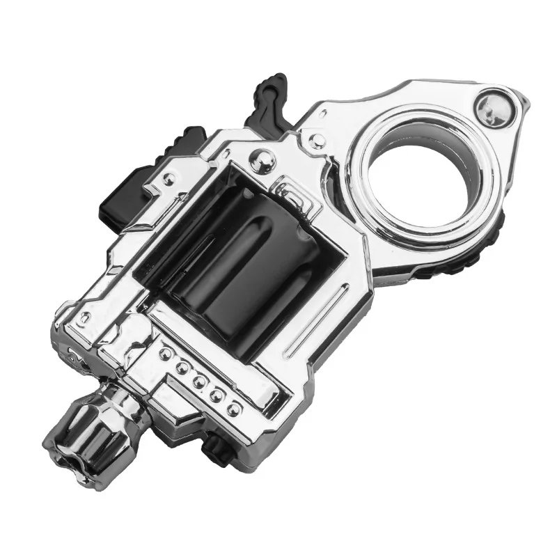 One Hand Spin Shoot Alloy Revolver EDC Metal Fidget Toy with 20 Plastic Bullets Stress Relief Mini Ring Gun for Adults Teens Toy