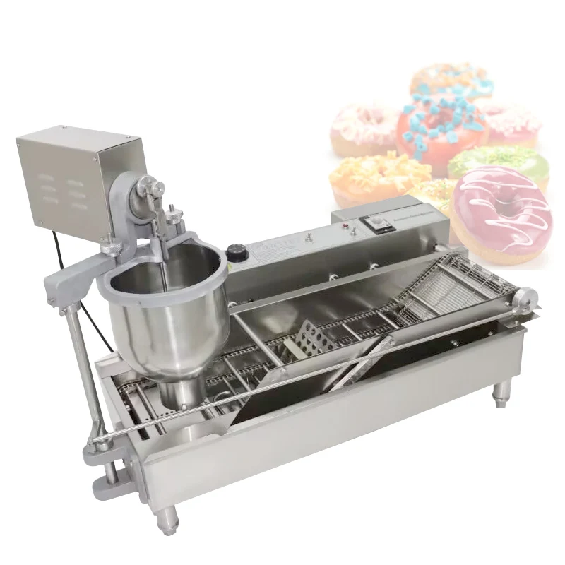 Automatic Double Row Donuts Forming Machine Commercial Electric  Donut Fryer