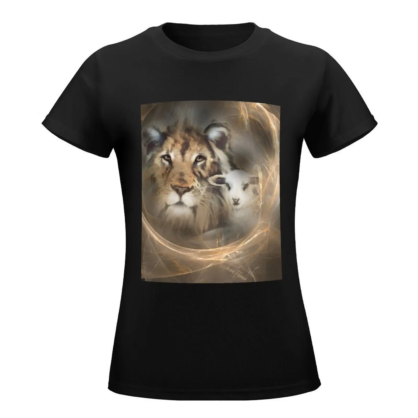 lion lamb lion lamb Christ Jesus Christian Spirituality gifts popular best selling beautiful T-Shirt tops Womens clothing