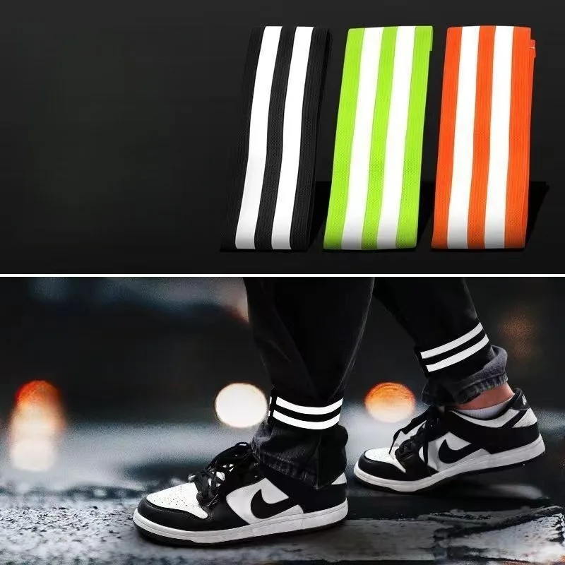 Cycling Reflective Leg Strap Bicycle Pants Binding Strap Ankle Binding Band Pant Cuff Roll Up Leg Band for Easy Sports Running