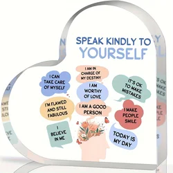 Mental Health Decor, Psychotherapy Affirmations Heart Acrylic Sign, School Counselor Sign, Therapy Anxiety Decor Sign