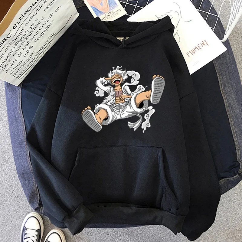 

Men's Cartoon One-piece Jumper Spring and Autumn Men's Fashion Hoodie MONKEY D LUFFY Clothing Casual Hooded Solid Color Street