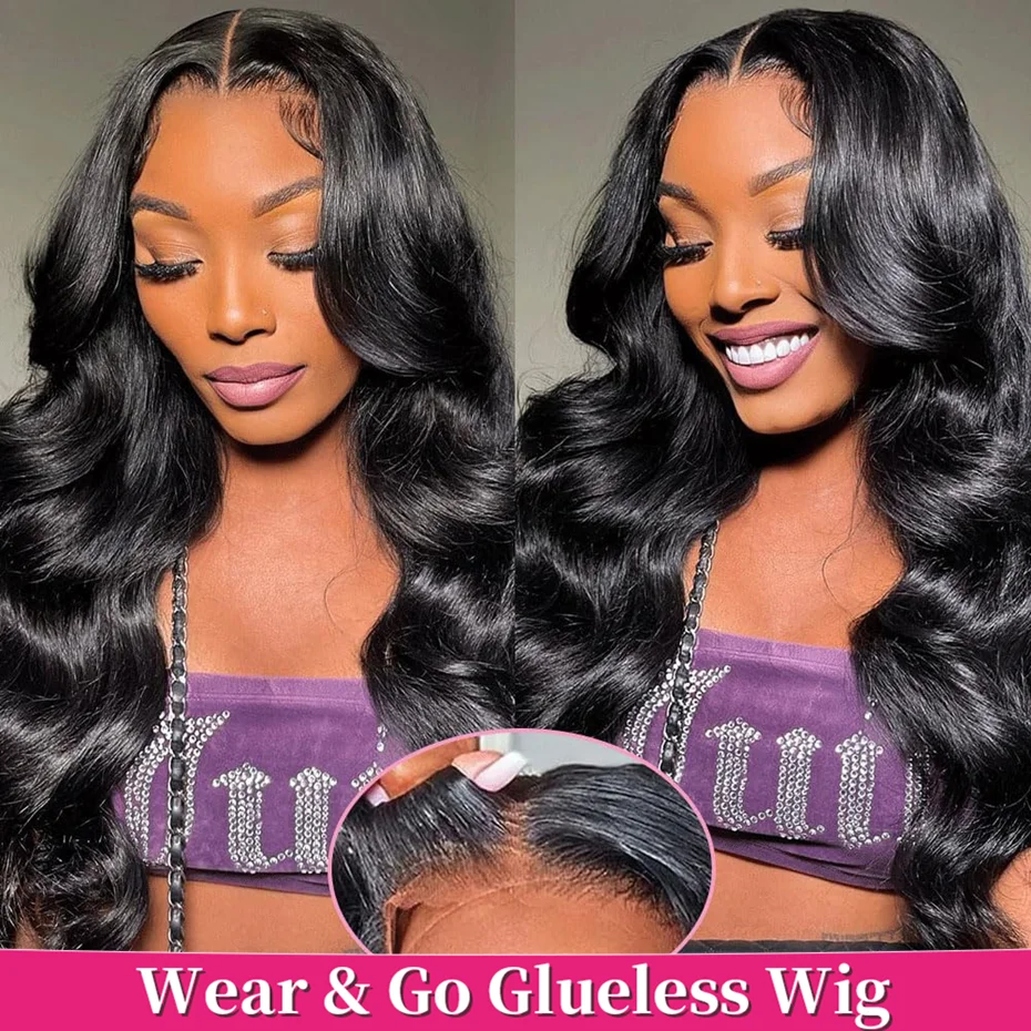 Body Wave Wig 6x4 Glueless PrePlucked Human Hair Wigs Ready To Go 5x5 Transparent Pre Cut Lace Closure Wig For Black Women Bling