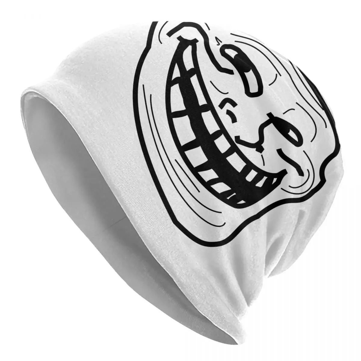 Troll Face Quest Video Meme Funny Anime Beanie Bonnet Knitted Hats Hip Hop Unisex Game Comic Warm Winter Skullies Beanies Caps