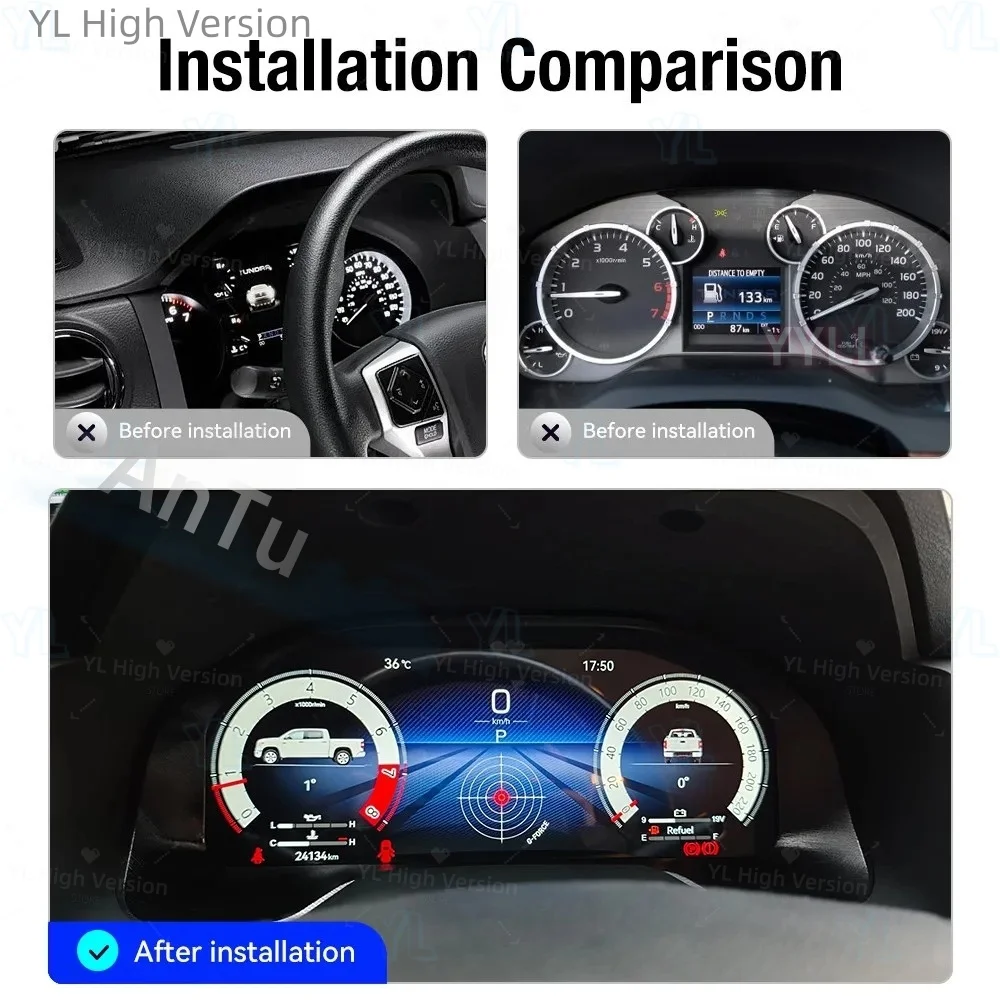 Linux System Car LCD Dashboard For Toyota Tundra 2015-2019 Digital Cluster Instrument Panel Cockpit Multifunctional Speedometer