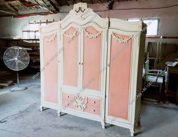 

March country style French retro wardrobe cabinet girl princess solid wood old light luxury American pastoral British European s